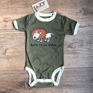 Lazy One Infant Short Sleeve One Piece Lion Green Fits 12 Months NWT
